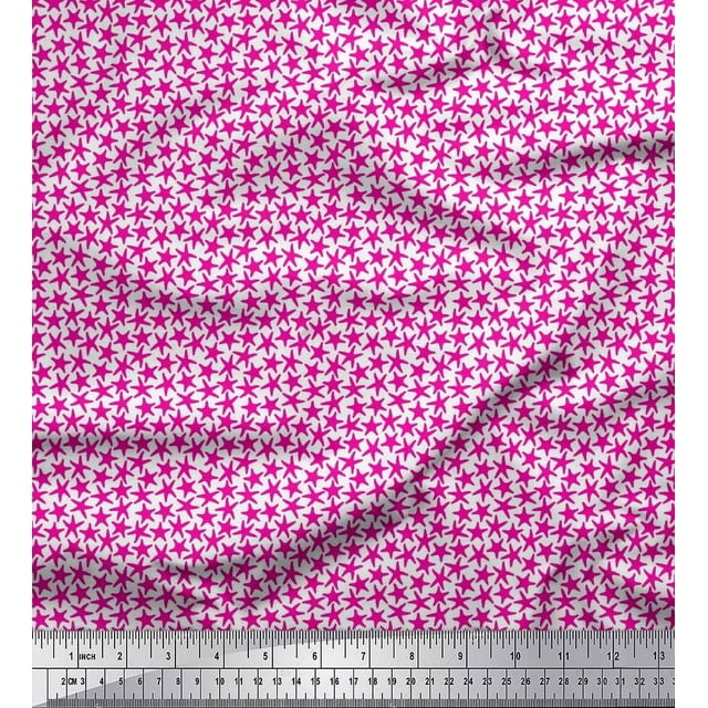 Soimoi Cotton Poplin Fabric Stars Star Decor Fabric Printed Yard 42 Inch Wide