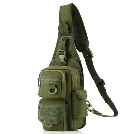 Barbarians Tactical Sling Bag Pack with Pistol Holster, Military Shoulder Bag Satchel, Range Bag Daypack