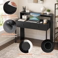 thumbnail image 6 of Extendable Computer Desk with 2 Drawers, Home Office Desk with Pull Out Secondary Desk for Study,Working,Writing，Black, 6 of 9