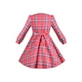 thumbnail image 2 of Girls Dress Red Plaid Stand Collar Vintage Pearl Button Long Sleeve 12 Years, 2 of 6