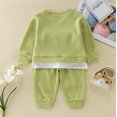 thumbnail image 2 of Vedolay Boy's Fall Sets Boy's 2 Piece Outfits Floral Ruffle Trim Cap Sleeve Blouse and Button Pants Set,Green 12-18 Months, 2 of 4
