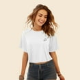thumbnail image 3 of Dalix Ghost Embroidered Cropped Relaxed Cropped Soft Lightweight Loose T Shirt Womens in White 2XL XX-Large, 3 of 5