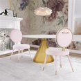 thumbnail image 2 of Maklaine 17.8" Contemporary Velvet Dining Chair in Soft Pink/Brushed Brass, 2 of 6