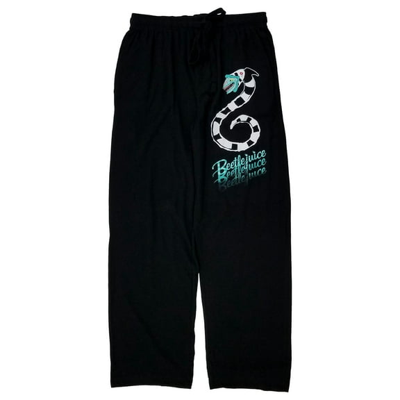 Beetlejuice Mens Black Sandworm Sleep Pants Lounge Pants Pajama Bottoms L