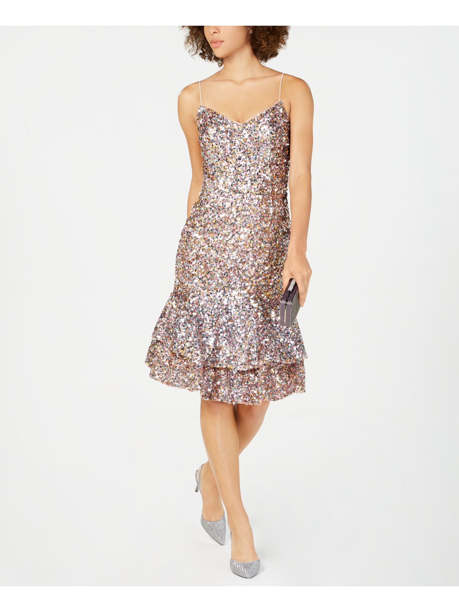Adrianna Papell Womens Sequined ...
