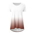 thumbnail image 4 of Back to School Savings! Ahuyic Womens Oversized Tshirts Shirts Summer Tops 2024 Fashion Short Sleeve Round Neck Tee Shirts Outfits Plus Size Tops Wine 2XL, 4 of 5