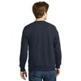 thumbnail image 3 of Hanes Adult Crewneck Sweatshirt Warm Ecosmart 50/50 US Grown Cotton/Polyester, Heather Navy, XL, Pack 2 | Pullover Fleece Sweatshirt, 7.8 oz, 3 of 6