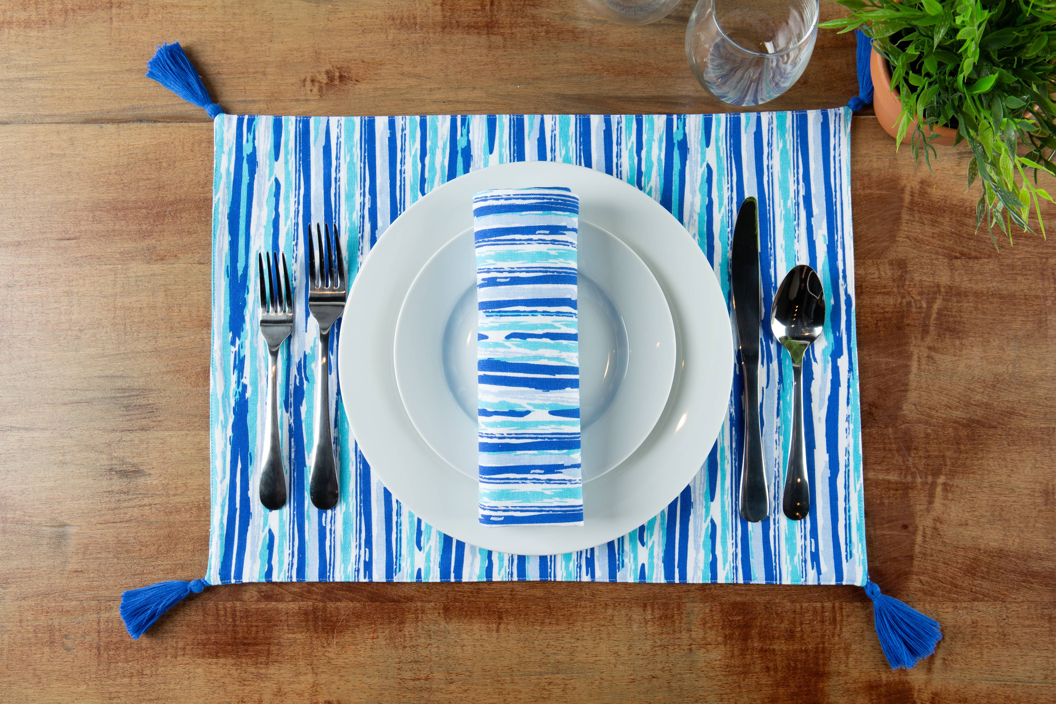 Mainstays Abstract Nautical 8 Pack Napkin Set, Blue - image 2 of 5