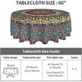 thumbnail image 5 of Mandala Boho Round Tablecloth 60 Inch Colorful Bohemia Mandala Table Cloth Rustic Farmhouse Vintage Polyester Table Cover Decorative for Indoor Outdoor Kitchen Dining Party, 5 of 6
