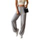 thumbnail image 1 of Pantalones de Mujer de Cintura Alta con Bolsillos y Parte Inferior . Gris S, 1 of 8