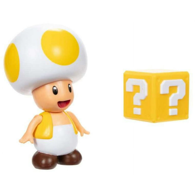 SUPER MARIO 4INCH Yellow Toad with Question Block - Walmart.com