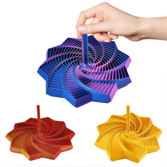 CYFW 3Pcs Crisp Sound Fidget Toys,Fractal Hexagon 3D Printed Fidgets,Sensory Fidget Star,Sensory Fidgets for Adults Mindful Meditation Tool,Laser Purple,L