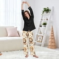 thumbnail image 6 of Dailycode Women's Pajama Pants Wide Leg Lounge Pj Bottoms With Pockets Lovely Lions and Daisy, 6 of 7