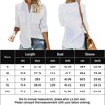 thumbnail image 3 of Tops De Verano Con Bolsillos Blusa informal para mujer, con botones, manga con puños, cuello en V suelto, ropa de oficina para mujer Cgtredaw Para estrenar, 3 of 9