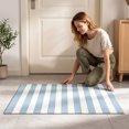 thumbnail image 6 of Outdoor Front Door Mat 20"X16", Light Blue and White Washable Striped Layered Doormat | Cotton Woven Indoor/Outdoor Small Area Rug, 1pc, 6 of 7