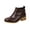 07#Brown, variant on Women Crocodile Embossed Ankle Boots Side Buckle Strap Pointed Toe Low Wood Block Heel Casual Western Short Booties