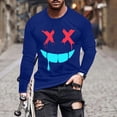 thumbnail image 2 of XFYSSS Fashion Casual Men's Printed Top Long Sleeved Round Neck And Smiling Face Printed Top Long Sleeve Round-Neck Blouses & Shirts, 2 of 4