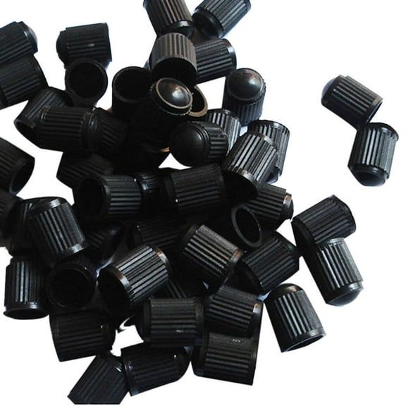 Worgeous 25pcs Plastic Tire Valve Cap Black for Use