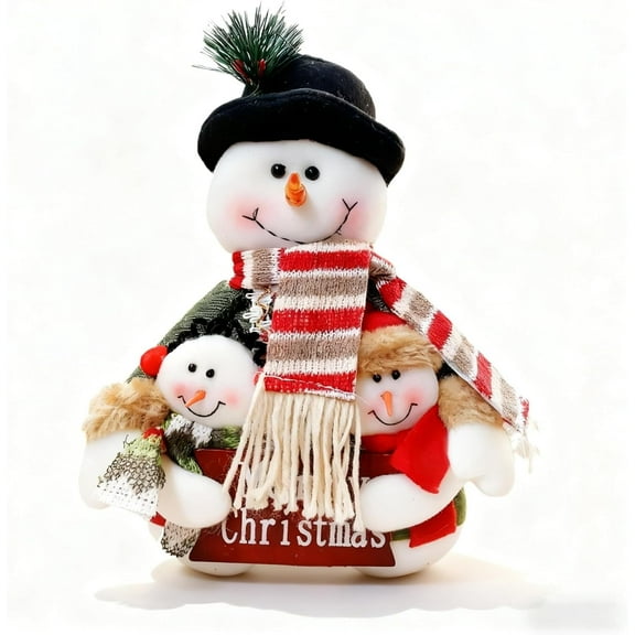 2025 New Christmas Snowman Decor Indoor, 12in Plush Snowman Christmas Decorations Indoor, Stuffed Snow Man Ornaments Winter Decorations for Office Table
