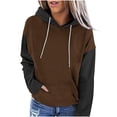 thumbnail image 1 of MeetoTime Hoodie à Blocs de Couleur pour Femmes Automne Polaire Manches Longues Col Rond Sweat à Capuche Surdimensionné Pull, 1 of 6
