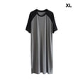 thumbnail image 2 of kurtrusly Chemise de Nuit Homme Coton Raglan Vêtements de Nuit Léger Robe de Pyjama Respirante Col Rond Chemise de Nuit Noir/gris Foncé TG, 2 of 9