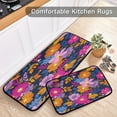 thumbnail image 5 of 2-Piece Kitchen Rugs Set Non-Slip Mats Carpet Floor for Kitchen, Bathroom (19.7"x27.6" & 19.7"x47.2") Vividly Colored Flowers, 5 of 7