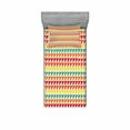 thumbnail image 2 of Geometric Bedding Set with Sheet & Covers, Pixelized Vivid Multicolored Rainbow Blended Triangular Shapes in Square, Printed Bedroom Decor 2 Shams, 4 Sizes, Multicolor, by Ambesonne, 2 of 3