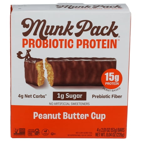 Pack of 6 Munk Pack Protein Peanut Butter Cup Bars 4 Pack 8.04 oz