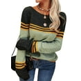 thumbnail image 4 of Sherrylily Women Autumn Winter Colorblock Pullover Sweaters Striped Slim Knitwear, 4 of 5