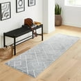 thumbnail image 5 of Modern Rug Small Trellis Throw Rug Premium Non Slip Doormat Neutral Shag Area Rug, Affordable Fluffy Carpet, Fuzzy Soft Living Room Rugs,Home Decor Rug,Light Grey, 5 of 9
