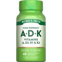 Vitamin A D K Supplement | 60 Softgels | Non-GMO & Gluten Free | A, D3, K1 & K2 | by Nature's Truth