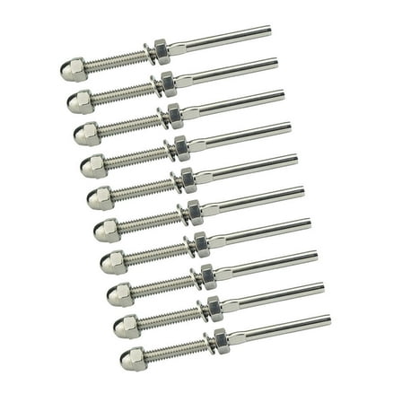 BESTOYARD Steel Rope Clamps Threaded Stud T316 Stainless Steel Silver 10Pcs
