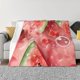 thumbnail image 1 of Balery Refreshing Watermelon Slices Manta de Franela con Dibujo, Lujo Ultra Suave y Cálido, Antipelusa y Resistente a las Arrugas para Cama, Sofá, Camping -80"x60", 1 of 6