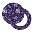 thumbnail image 3 of Round Bar Stool Seat Covers, Christmas Purple Snowflakes Elastic Round Chair Cover Stool Seat Slipcover Bar Stool Cushions Round Pad for 12-14 inch, 3 of 7
