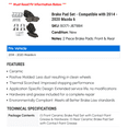 thumbnail image 2 of Brake Pad Set - Compatible with 2014 - 2020 Mazda 6 2015 2016 2017 2018 2019, 2 of 2