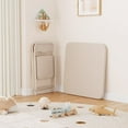 thumbnail image 4 of Kids Folding Table and Chairs Set of 3, Portable Table and Chair with PU Cushion, Suitable for Reading Playing Eating, Beige, 4 of 7