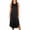 A Black, variant on Plus Size Dress Womens Summer Casual Dresses Sleeveless Women’S Fashion Solid-Color Round Neck Sleeveless Pocket Long Sleepshirts Black L