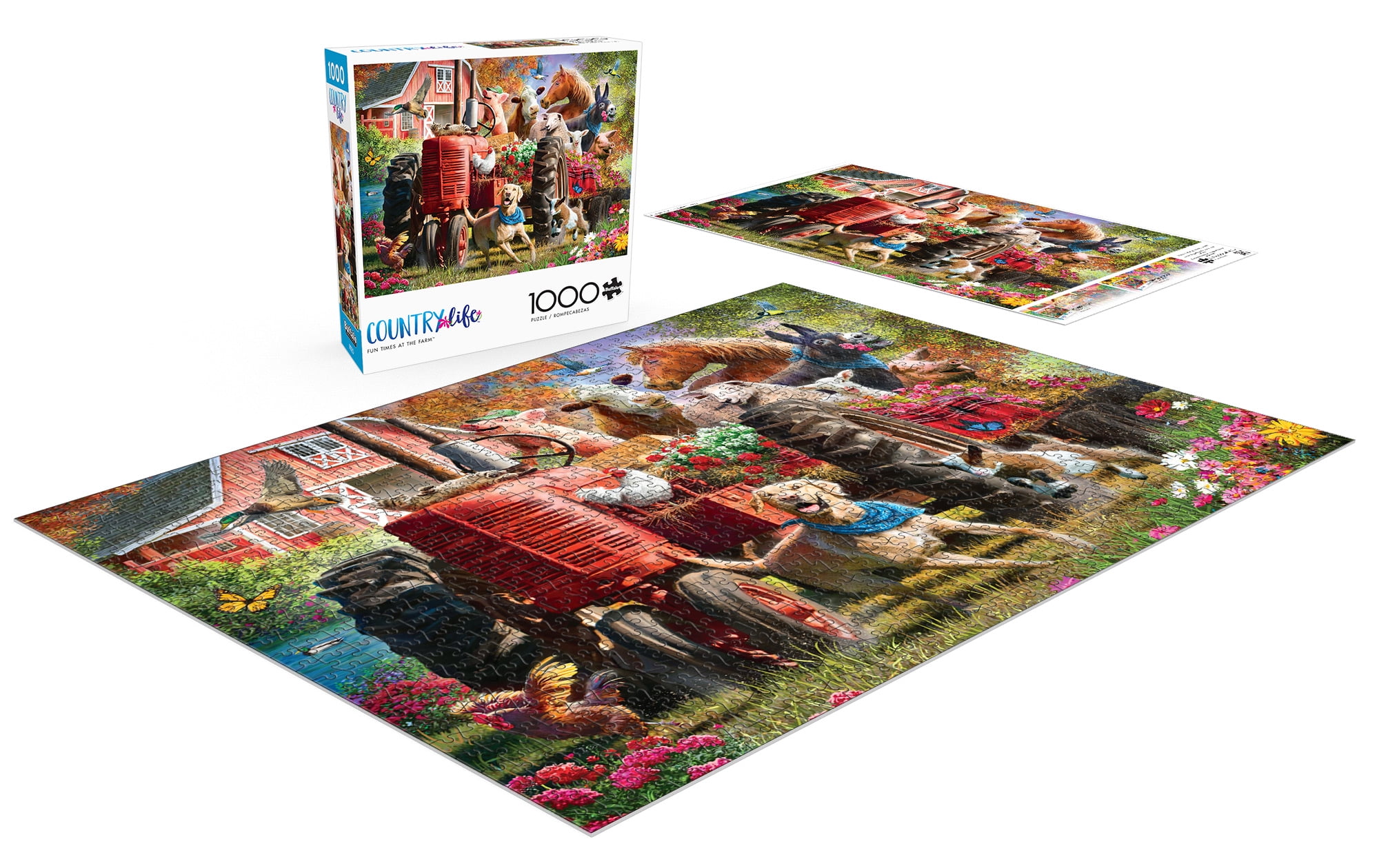 Buffalo Games 1000-Piece Larry Jones Fun Times at the Farm Interlocking Jigsaw Puzzle
