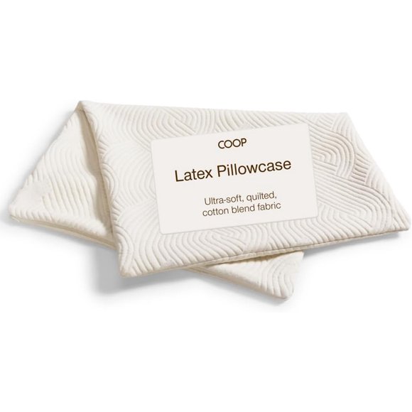 Coop Home Goods Latex Pillow Case Queen, Ultra-Soft, Breathable Cotton-Blend Pillowcase with Zipper, Machine Washable, Eco-Friendly, Quilted Case for Adjustable Pillows
