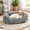 Light Grey-S(20"x 19"x 6"), variant on Light Grey S(20"x 19"x 6") Rectangle Washable Soft Calming Pet Cuddler Bed