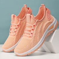 XIMIN Womens Stretchy Mesh Wedge Orthopedic Ultra-Light Sneakers with Arch Support Air Cushion Road Shoes Comfort Lace Up Non Slip Breathable Casual Walking Running Shoes Tennis Sneakers