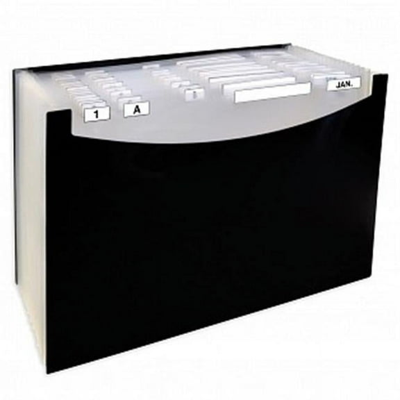 C-Line Products 21-Pocket Stand-Up Design Expanding File, Black
