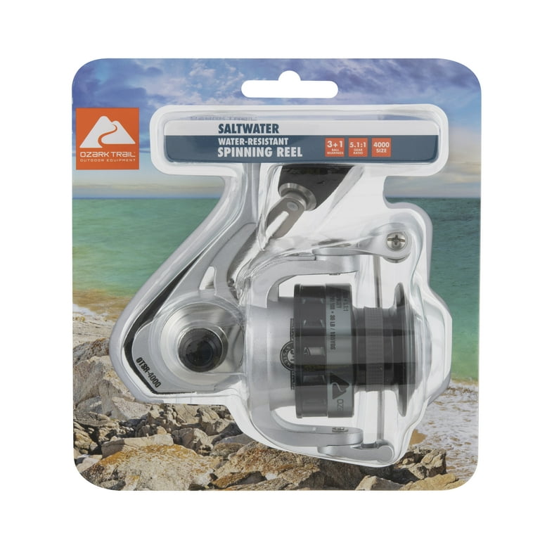 Ozark Trail Saltwater Water Resistant 4000 Spinning Reel - Clam Pack
