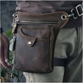 thumbnail image 5 of Le'aokuu Mens Genuine Leather Motorcycle Waist Pack Messenger Shoulder Drop Leg Bag, 5 of 8
