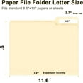 thumbnail image 2 of File Folder, RAZCC 100 Pack 1/3 Cut Tab Folders Letter Size, Manila Folders, with Tab, Great for Organizing and Easy Storage, 2 of 4