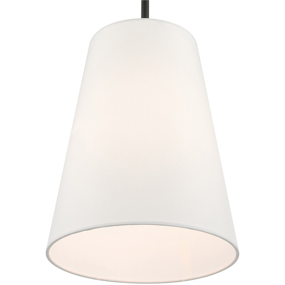 1 Light Black Shaded Chandelier with Hand Crafted Off White Fabric Hardback Shade