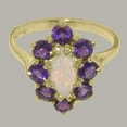 thumbnail image 5 of LBG British Made 9k Yellow Gold Natural Opal & Amethyst Womens Statement Ring - 33 size options - Size 5, 5 of 6
