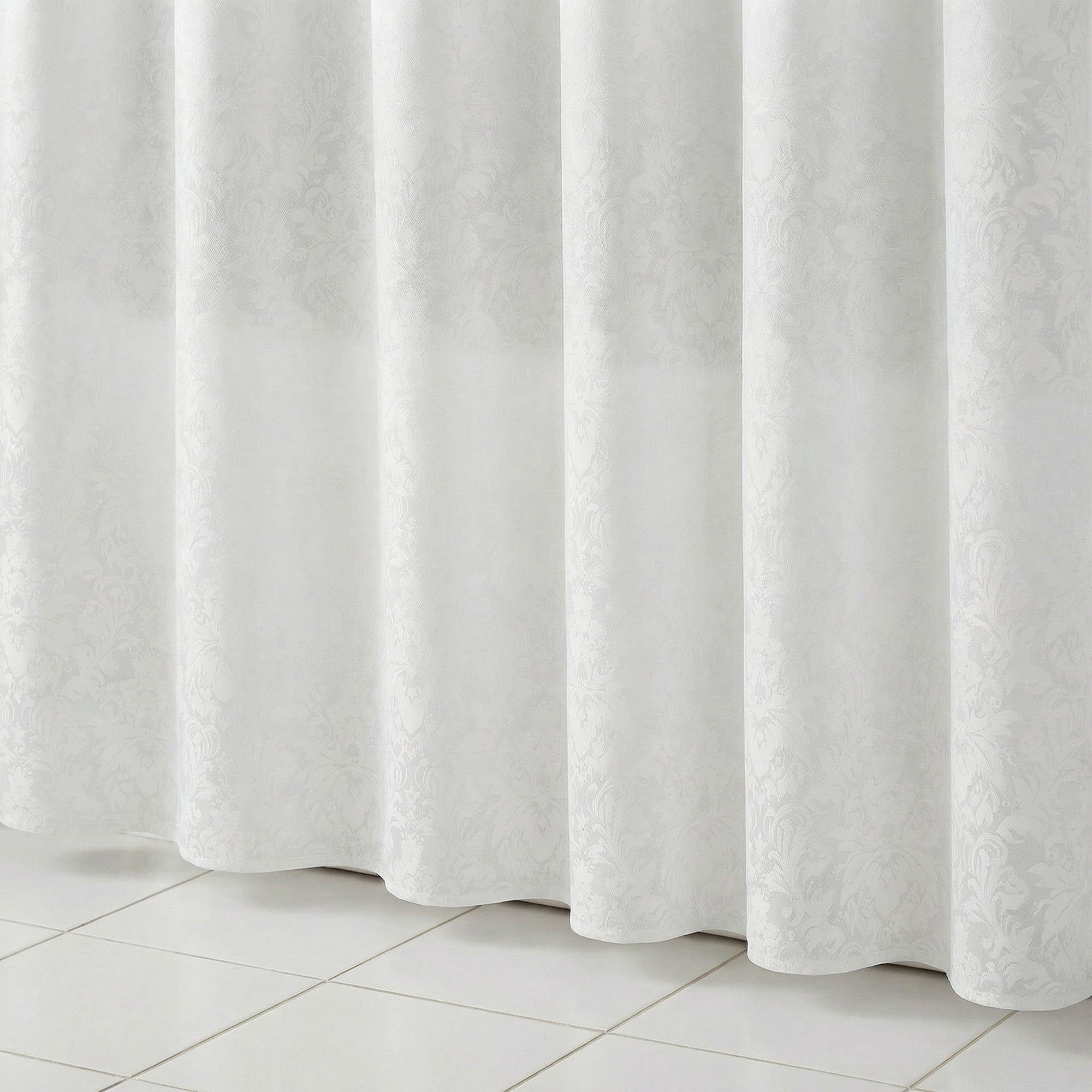 Unique Bargains Clear Shower Curtain Sets with 12 Hooks White 71"W x 71"L