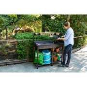 Bloom Fir Wood Potting Bench with Hooks - Brown