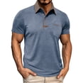 thumbnail image 3 of Men's Slim Fit Warm Base Layer Top Long Sleeve Semi High Neck Sports Fitness T-Shirt Polycotton Thermal Casual Workout Training Essential | JASKFLY,Blue L, 3 of 8